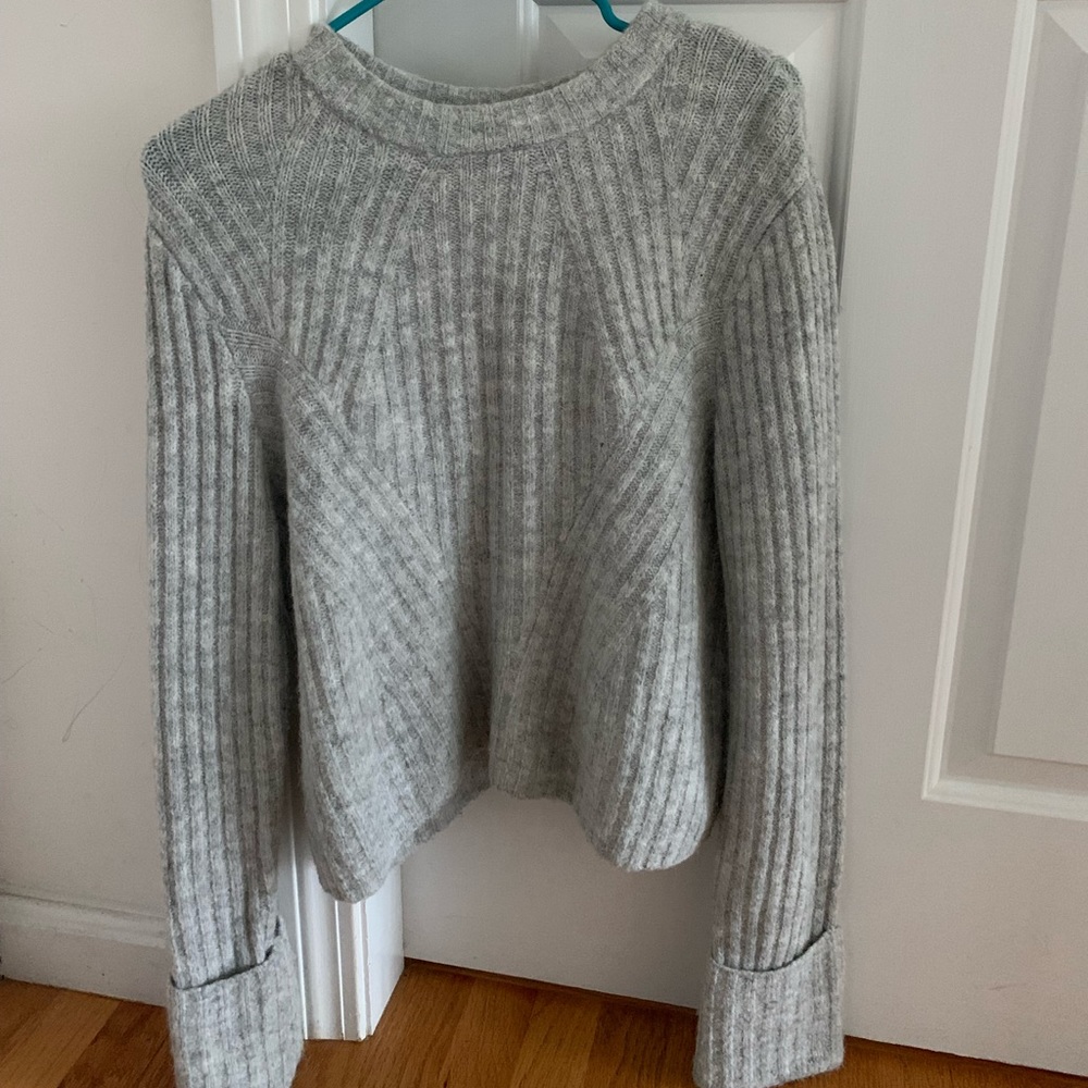 H + M Divided Knit Grey Sweater